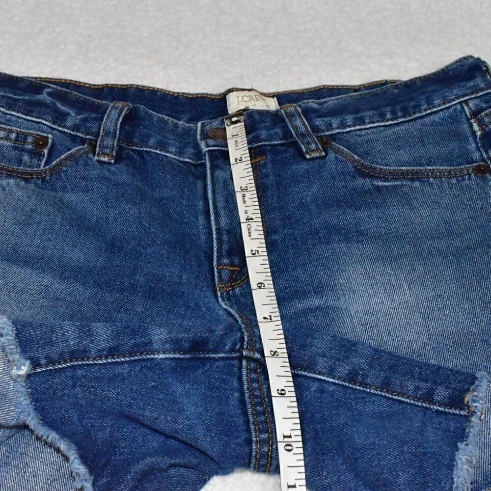 J. Crew Factory Raw Roll Cuff Denim Shorts Size 26